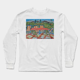 Watercolor Sketch - A Farm Terrace in Summer. Sicily, 2013 Long Sleeve T-Shirt